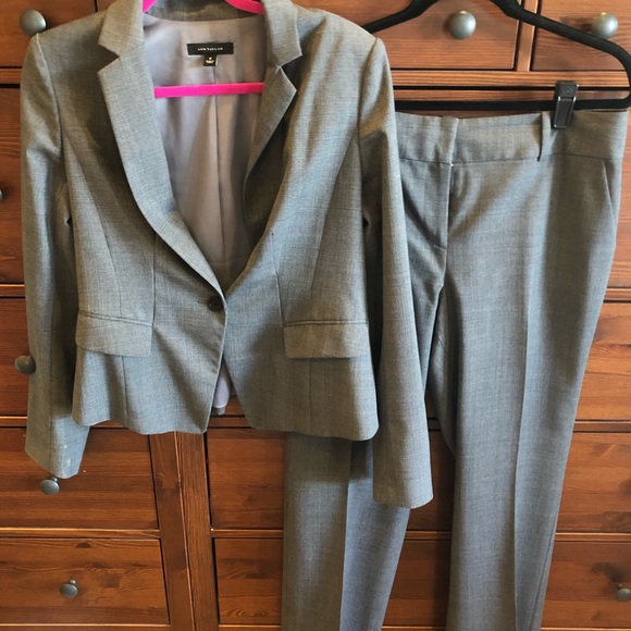 Ann Taylor Grey Pant Suit (blazer 6, pants 10) - Picture 1 of 7